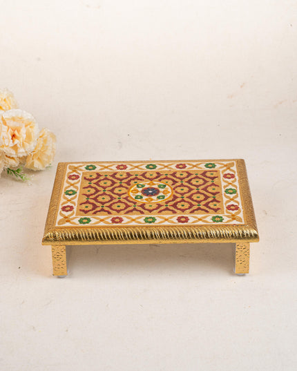 Meenakari Bajot - Floral Design - 9x12 inch - Red - WL5208-1