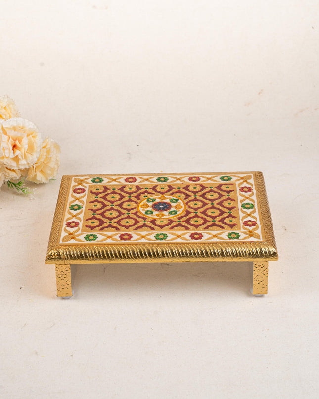 Meenakari Bajot - Floral Design - 9x12 inch - Red - WL5208-1