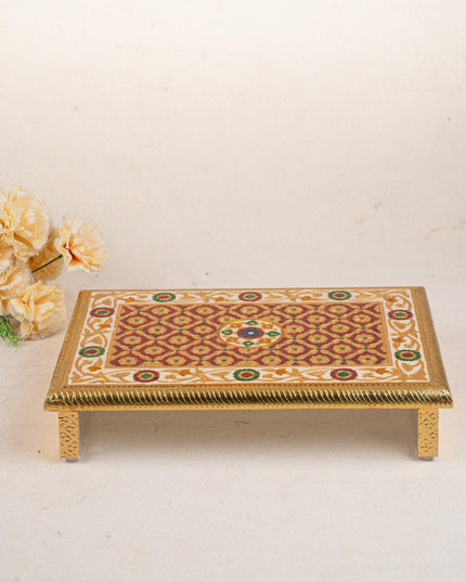 Meenakari Bajot - Floral Design - 10x15 inch - Red - WL5208-2