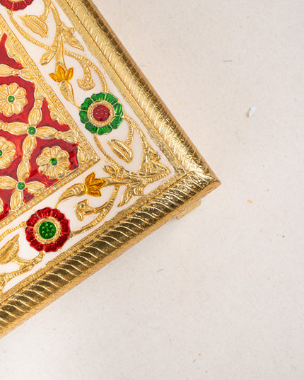 Meenakari Bajot - Floral Design - 10x15 inch - Red - WL5208-2