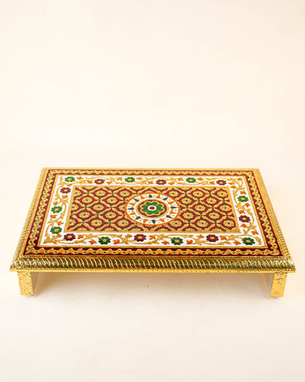 Meenakari Bajot - Floral Design - 12x18 inch - Red - WL5208-3