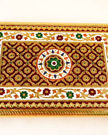 Meenakari Bajot - Floral Design - 12x18 inch - Red - WL5208-3
