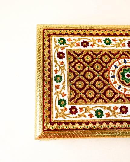 Meenakari Bajot - Floral Design - 12x18 inch - Red - WL5208-3