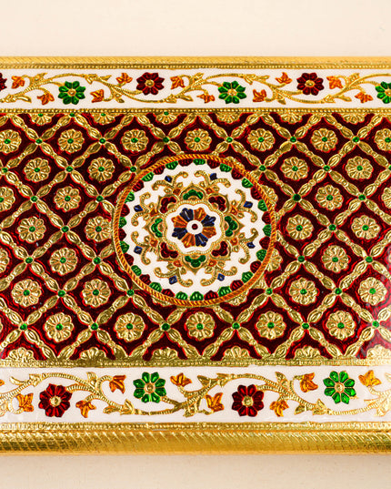 Meenakari Bajot - Floral Design - 12x18 inch - Red - WL5208-3