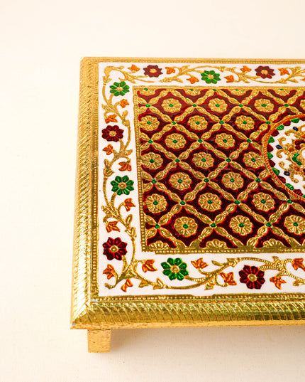 Meenakari Bajot - Floral Design - 12x18 inch - Red - WL5208-3