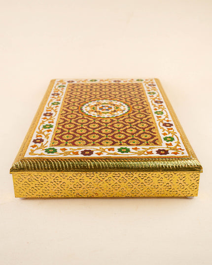 Meenakari Bajot - Floral Design - 12x18 inch - Red - WL5208-3