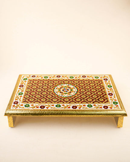 Meenakari Bajot - Floral Design - 12x18 inch - Red - WL5208-3