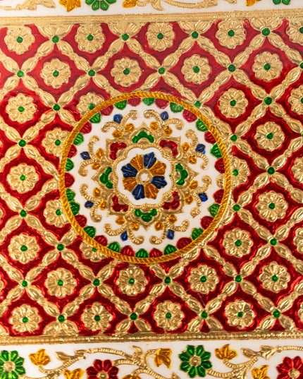 Meenakari Bajot - Floral Design - 12x18 inch - Red - WL5208-3