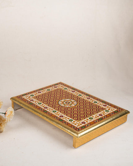 Meenakari Bajot - Floral Design - 12x18 inch - Red - WL5208-3