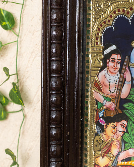 Tanjore Painting - Satyanarayana - Flat (Gold Foil) - 12x10 inch - WL5206