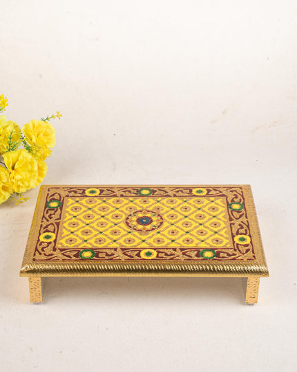 Meenakari Bajot - Floral Design - 10x15 inch - Yellow - WL5209-2
