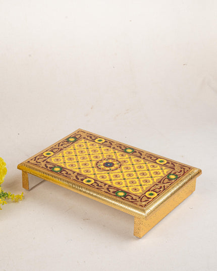 Meenakari Bajot - Floral Design - 10x15 inch - Yellow - WL5209-2