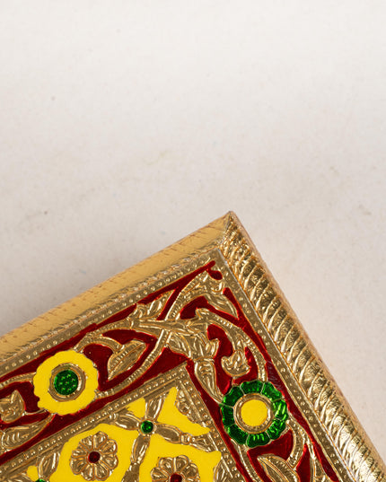 Meenakari Bajot - Floral Design - 10x15 inch - Yellow - WL5209-2