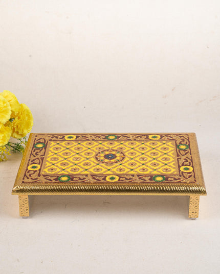 Meenakari Bajot - Floral Design - 10x15 inch - Yellow - WL5209-2