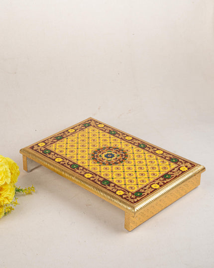 Meenakari Bajot - Floral Design - 12x18 inch - Yellow - WL5209-3