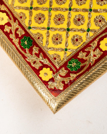 Meenakari Bajot - Floral Design - 12x18 inch - Yellow - WL5209-3