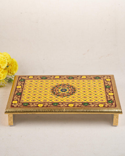 Meenakari Bajot - Floral Design - 12x18 inch - Yellow - WL5209-3