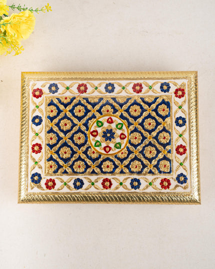 Meenakari Bajot - Floral Design - 9x12 inch - Blue - WL5210-1