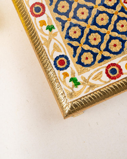 Meenakari Bajot - Floral Design - 10x15 inch - Blue - WL5210-2