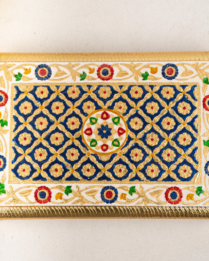 Meenakari Bajot - Floral Design - 10x15 inch - Blue - WL5210-2