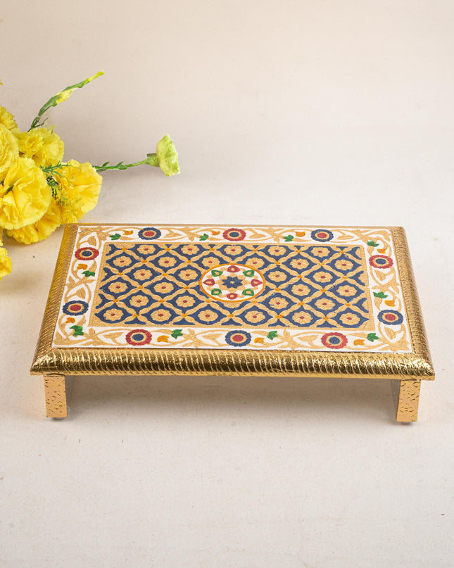 Meenakari Bajot - Floral Design - 10x15 inch - Blue - WL5210-2