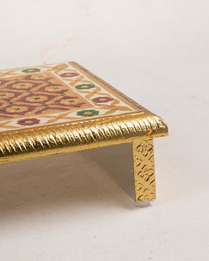 Meenakari Bajot - Peacock Design - 9x12 inch - Red - WL5211-1