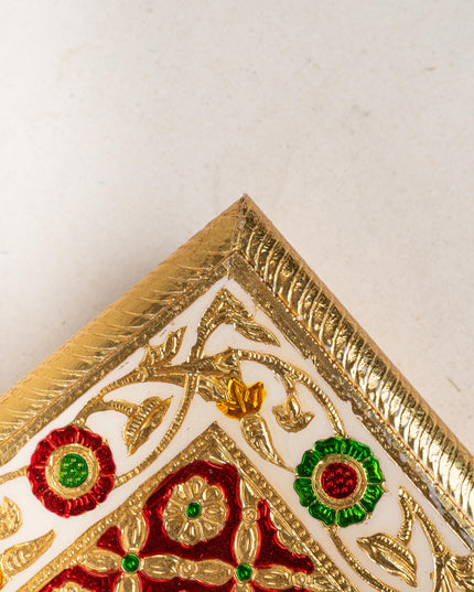 Meenakari Bajot - Peacock Design - 10x15 inch - Red - WL5211-2