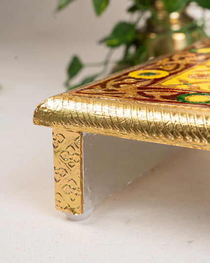 Meenakari Bajot - Peacock Design - 10x15 inch - Yellow - WL5212-2
