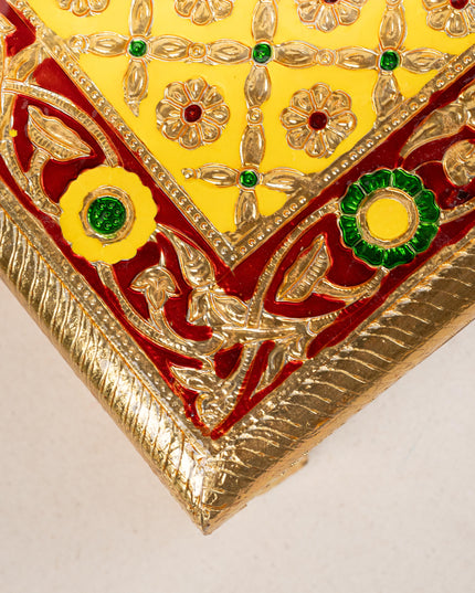 Meenakari Bajot - Peacock Design - 10x15 inch - Yellow - WL5212-2