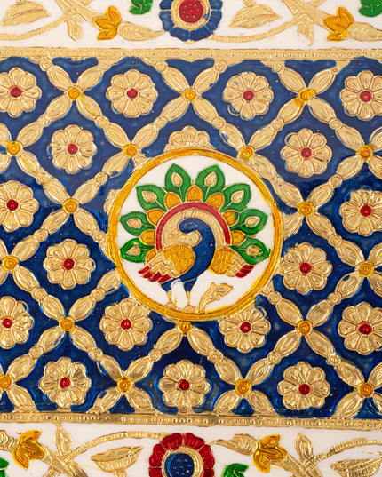 Meenakari Bajot - Peacock Design - 10x15 inch - Blue - WL5213-2