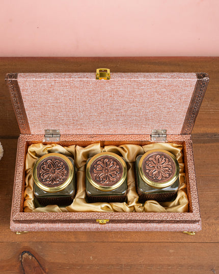 Dry Fruit Box - 3 Glass Jar - WL5215