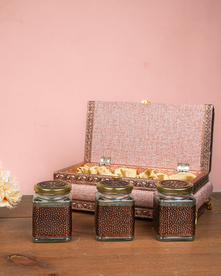 Dry Fruit Box - 3 Glass Jar - WL5215