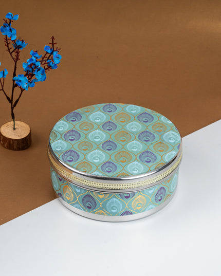 Digital Print Meenakari - Peacock Design - Poori Box - 7 inch - WL5216