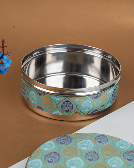 Digital Print Meenakari - Peacock Design - Poori Box - 7 inch - WL5216