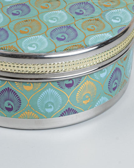 Digital Print Meenakari - Peacock Design - Poori Box - 7 inch - WL5216