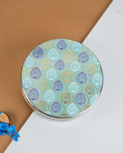 Digital Print Meenakari - Peacock Design - Poori Box - 7 inch - WL5216