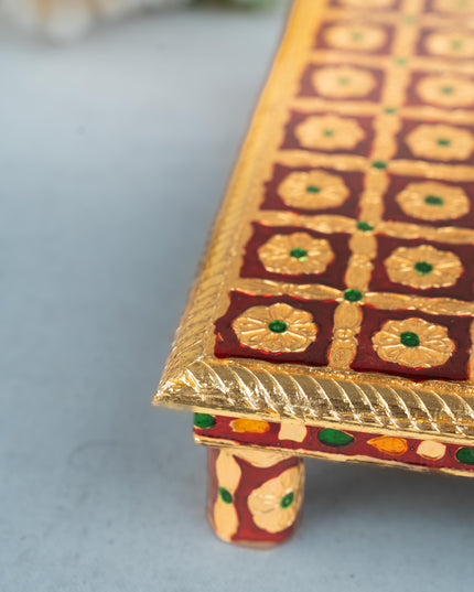 Meenakari Manai - Red - 10x10 inch - WL5219