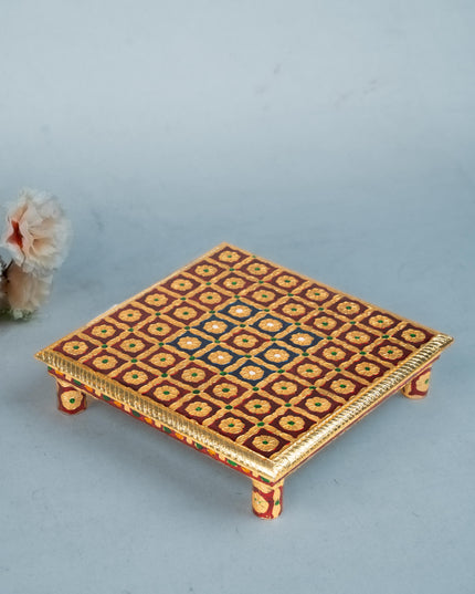 Meenakari Manai - Red - 10x10 inch - WL5219