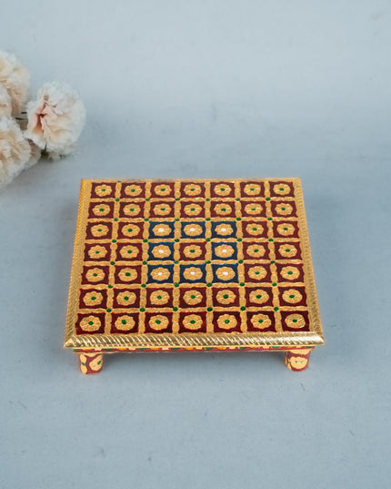 Meenakari Manai - Red - 10x10 inch - WL5219