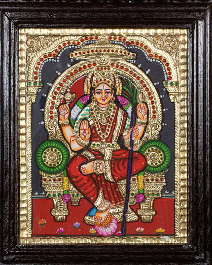 Tanjore Painting - Kamakshi - Flat (Gold Foil) - 10x8 inch - WL5226