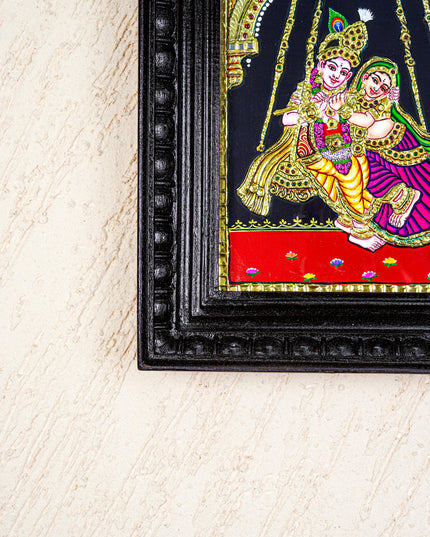 Tanjore Painting - Radha Krishna - Flat (Gold Foil) - 10x8 inch - WL5227