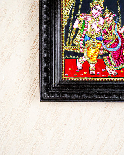 Tanjore Painting - Radha Krishna - Flat (Gold Foil) - 10x8 inch - WL5227