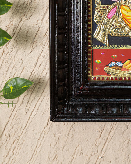 Tanjore Painting - Radha Krishna - Flat (Gold Foil) - 10x8 inch - WL5227