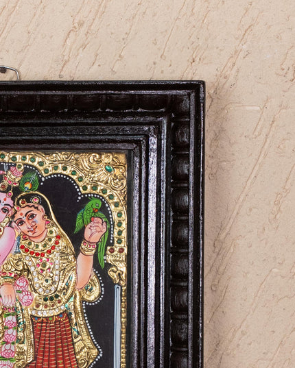 Tanjore Painting - Radha-Krishna - Flat (Gold Foil) - 10x8 inch - WL5230