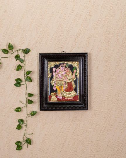 Tanjore Painting - Radha-Krishna - Flat (Gold Foil) - 10x8 inch - WL5230