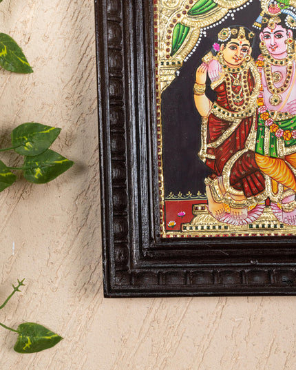 Tanjore Painting - Radha-Krishna - Flat (Gold Foil) - 10x8 inch - WL5231