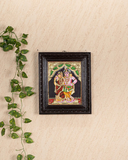 Tanjore Painting - Radha-Krishna - Flat (Gold Foil) - 10x8 inch - WL5231