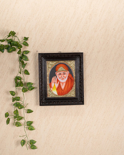 Tanjore Painting - Sai Baba - Flat (Gold Foil) - 10x8 inch - WL5232