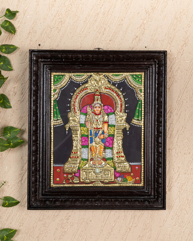 Tanjore Painting - Murugan - Semi Embossed - 12x10 inch - WL5236