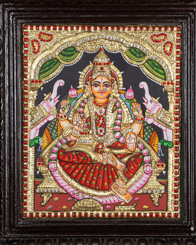 Tanjore Painting - Gajalakshmi - Semi Embossed - 12x10 inch - WL5239